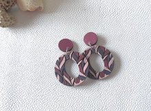 Load image into Gallery viewer, Leaf Hoops wood statement earrings style detail