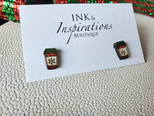 Load image into Gallery viewer, Peppermint Latte or Cold Brew Wood Studs for Winter