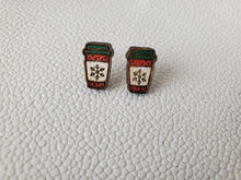Load image into Gallery viewer, Peppermint Latte or Cold Brew Wood Studs for Winter