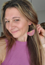 Load image into Gallery viewer, Summer Hoops Colorful Wood Earrings