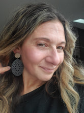 Load image into Gallery viewer, Mariana Black Boho Wood Earrings