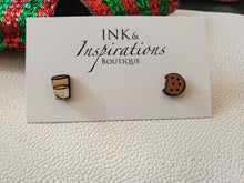 Load image into Gallery viewer, Christmas Cookies & Milk Wood Studs