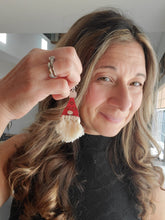 Load image into Gallery viewer, Gnome Santa Wood Christmas Earrings