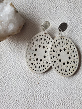 Load image into Gallery viewer, Mariana White Boho Wood Earrings