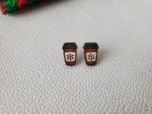 Load image into Gallery viewer, Peppermint Latte or Cold Brew Wood Studs for Winter