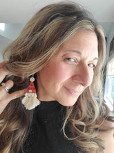 Load image into Gallery viewer, Gnome Santa Wood Christmas Earrings