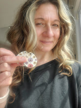 Load image into Gallery viewer, Teardrop Wood Earrings with Spring Flowers