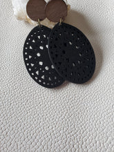 Load image into Gallery viewer, Mariana Black Boho Wood Earrings