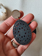 Load image into Gallery viewer, Mariana Black Boho Wood Earrings