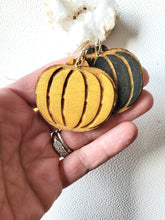 Load image into Gallery viewer, Pumpkin Wood Earrings for Fall