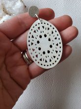 Load image into Gallery viewer, Mariana White Boho Wood Earrings