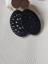 Load image into Gallery viewer, Mariana Black Boho Wood Earrings