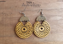 Load image into Gallery viewer, Isla Wood Mandala Bohemian Earrings