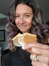 Load image into Gallery viewer, Fall Mandala Wood Earrings