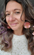 Load image into Gallery viewer, Boho Pointsetta Wood Earrings