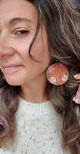 Load image into Gallery viewer, Boho Poinsettia Christmas Wood Earrings