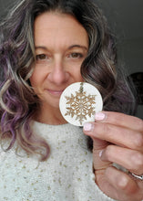 Load image into Gallery viewer, Boho Snow Wood Earrings