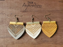 Load image into Gallery viewer, Fall Mandala Wood Earrings