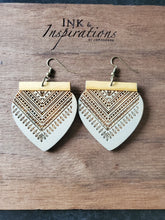 Load image into Gallery viewer, Fall Mandala Wood Earrings