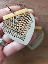 Load image into Gallery viewer, Fall Mandala Wood Earrings