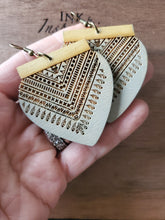 Load image into Gallery viewer, Fall Mandala Wood Earrings