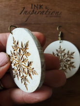 Load image into Gallery viewer, Boho Snow Wood Earrings