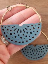 Load image into Gallery viewer, Boho Wood Hoop Earrings