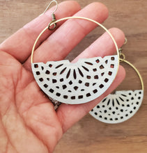 Load image into Gallery viewer, Boho Wood Hoop Earrings