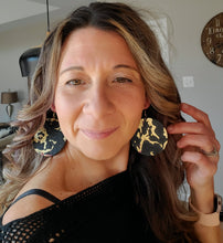 Load image into Gallery viewer, Girls Night Out Wood Glam Earrings