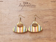 Load image into Gallery viewer, Spring Stripes Colorful Wood Earrings
