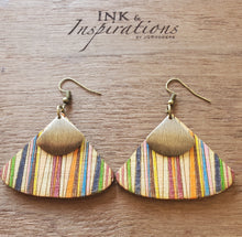 Load image into Gallery viewer, Spring Stripes Colorful Wood Earrings