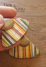 Load image into Gallery viewer, Spring Stripes Colorful Wood Earrings