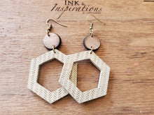 Load image into Gallery viewer, Marika Hexagon Wood Hoops