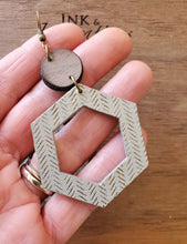 Load image into Gallery viewer, Marika Hexagon Wood Hoops