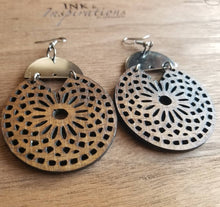 Load image into Gallery viewer, Isla Wood Mandala Bohemian Earrings
