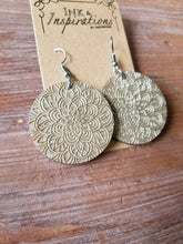 Load image into Gallery viewer, Celestial Gold Wood Earrings