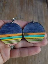 Load image into Gallery viewer, Rainbow Sunset Colorful Wood Earrings