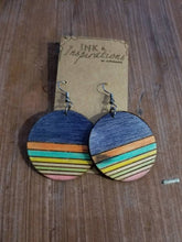 Load image into Gallery viewer, Rainbow Sunset Colorful Wood Earrings