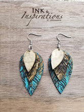 Load image into Gallery viewer, Pair of Wood Angel Wing Earrings