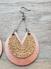 Load image into Gallery viewer, Rose Mandala Wood Earrings