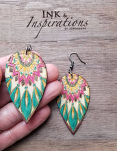 Load image into Gallery viewer, Boho Leaf Colorful Wood Earrings