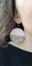 Load image into Gallery viewer, Half Moon Mandala Light Wood Earrings