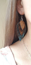 Load image into Gallery viewer, Angel Wings, Stacked Bohemian Wood Earrings