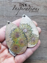 Load image into Gallery viewer, Sunflower Burst Wood Earrings
