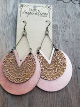 Load image into Gallery viewer, Rose Mandala Wood Earrings