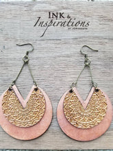 Load image into Gallery viewer, Rose Mandala Wood Earrings