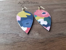 Load image into Gallery viewer, Poppy Colorful Wood & Artisan Paper Earrings