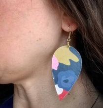 Load image into Gallery viewer, Poppy Colorful Wood & Artisan Paper Earrings