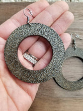 Load image into Gallery viewer, Espresso Hoop Wood Earrings