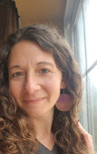 Load image into Gallery viewer, Half Moon Orchid Wood Earrings